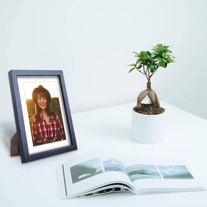 WUTL 8x10 Black Picture Frames Nature Solid Wood 4 Pack for Wall Mounting and Tabletop Display - Image 5